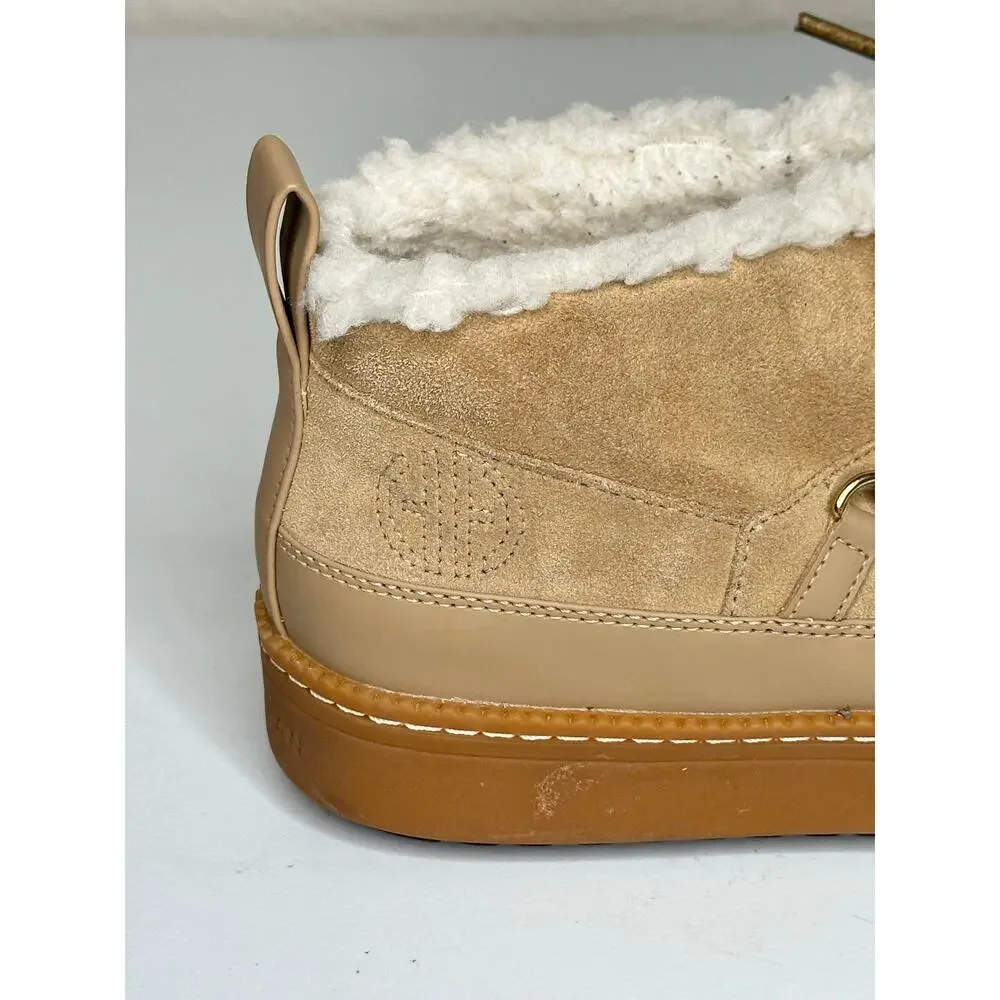 Cole Haan Grandseries Tan Suede Snow Boots Faux Shearling Cloudfeel Women Size 8